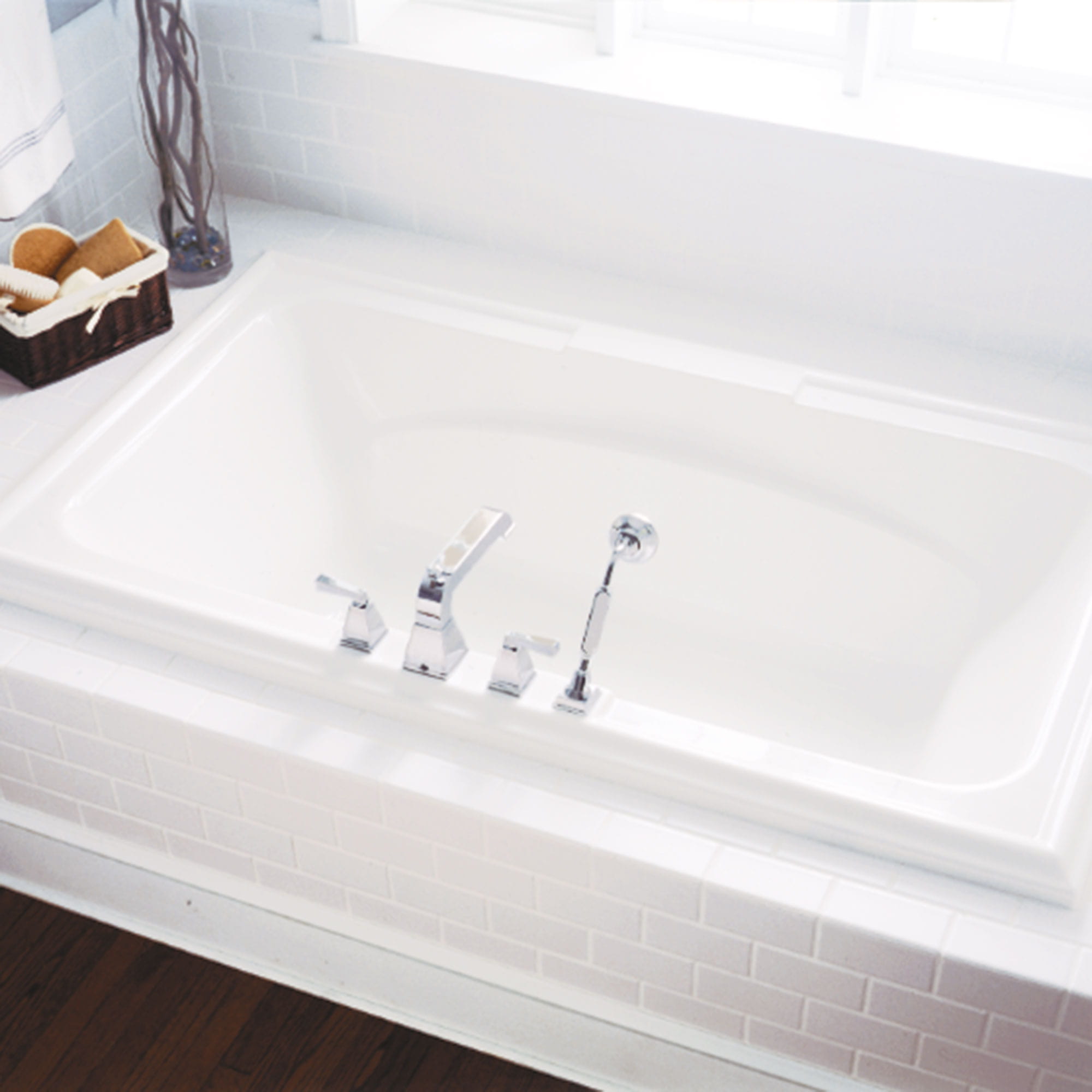 Town Square 72 x 42 Inch Drop In Bathtub With EverClean Air Bath System WHITE